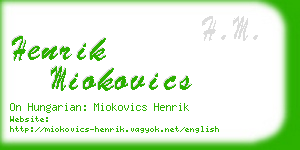 henrik miokovics business card